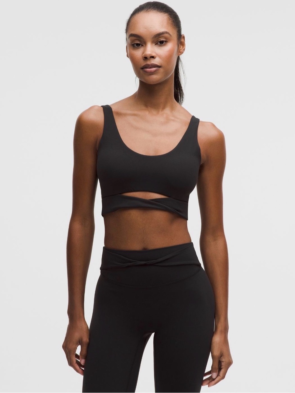 lululemon athletica Black Twist-Under Crop Sports Bra